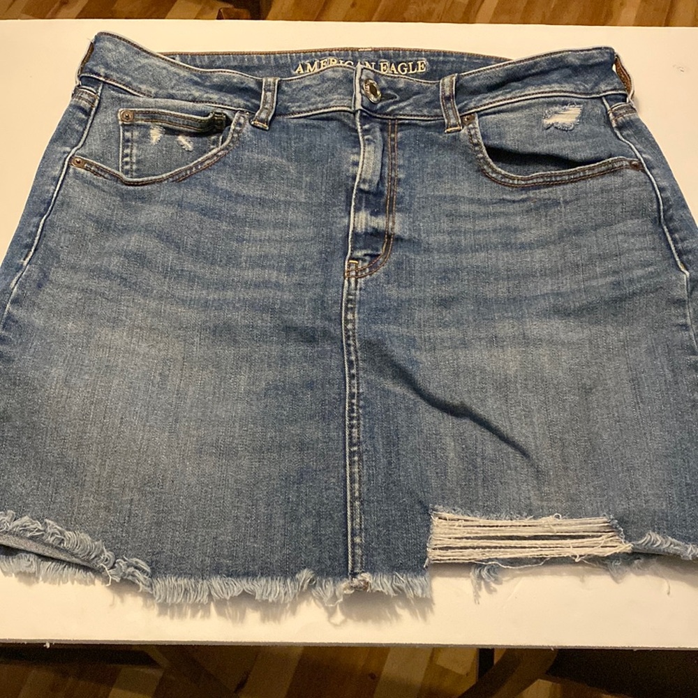 American Eagle Distressed Denim skirt size 14